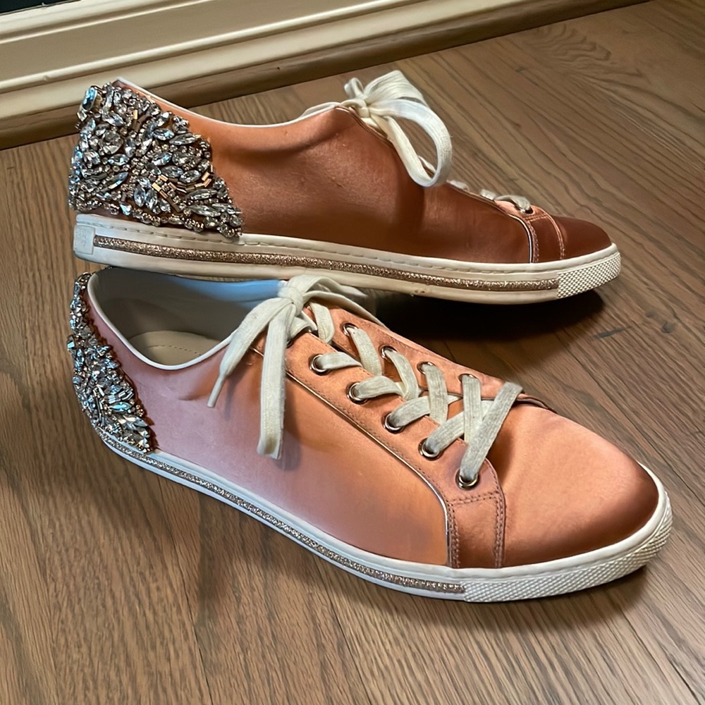 Pink satin sneakers